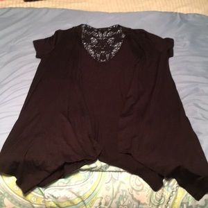 Black AB Studio short sleeve wrap